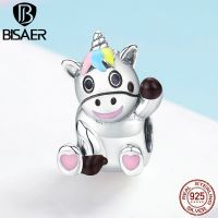 【☑Fast Delivery☑】 x15d7e Bisaer 925เงินสเตอร์ลิงจริงยูนิคอร์นเสน่ห์เคลือบสัตว์ Licorne ลูกปัดสำหรับ Diy การทำเครื่องประดับสร้อยข้อมือ Efc041