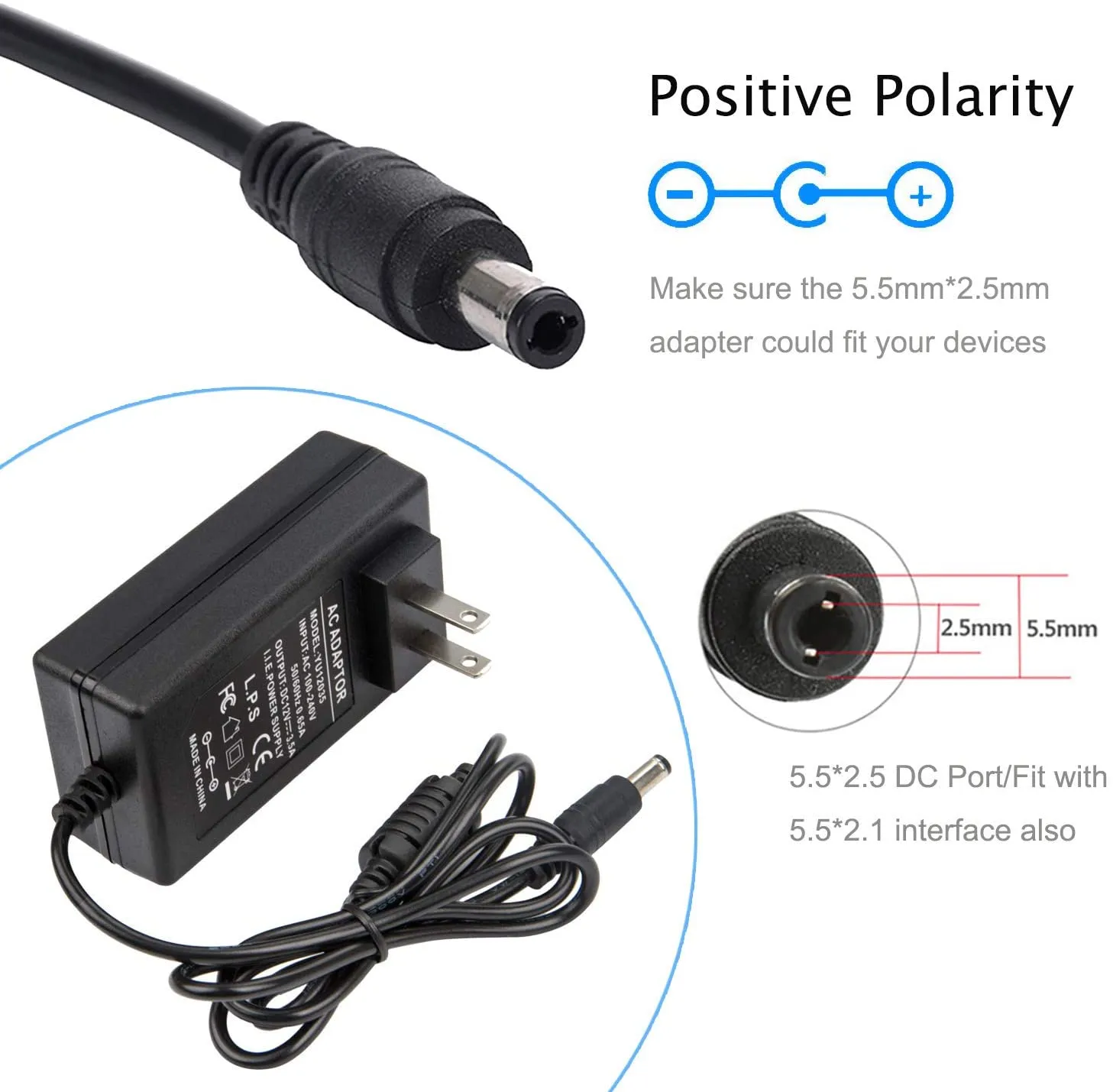 DC 12V 3A Power Adapter, 36 Watt AC 100-240V to DC 12Volt Transformers,  Switching Power Supply for LCD Monitor, Wireless Router, CCTV Cameras 2.1mm  X 5.5mm US Plug | Lazada PH