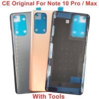 For Xiaomi Redmi Note 10 Pro Original Glass Back Lid Battery Cover Note 10 Pro Max Rear Door Housing Panel Case + Adhesive Glue