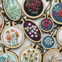 6PCS Cross Stitch Fixing Frame Embroidery Mini Wood Hoops DIY Wooden Stitch Hoop For Handmade Craft Sewing Accessories