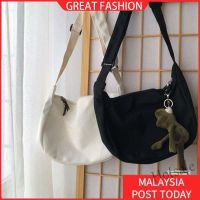 【hot sale】✧✑❅ C16 Korean INS Canvas Solid Color Messenger Bag Female Shoulder Bag