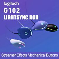 Con Logitech G102 LIGHTSYNC เกมส์พีซีเมาส์มีสายเมาส์สำหรับเล่นเกมส์เมาส์เล่นเกมรองรับ Windows 10ตั้งโต๊ะ/8/7เมาส์พื้นฐานเมาส์สำหรับแล็ปท็อปออปติคัล