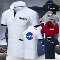 แฟชั่นใหม่เสื้อยืดพิมพ์ลาย Nasa บางเฉียบพอดีเป็นเหตุผู้ชายฤดูร้อนเสื้อโปโลแขนสั้น