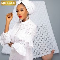 SJD LACE Pure White Swiss Voile Lace In Switzerland Man Daily Dress Materials African Lace Fabric Embroidery Dress Sewing A2794 Fabric  Material