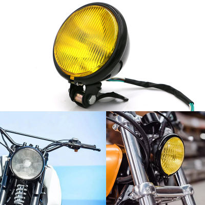 Evomosaไฟหน้ารถจักรยานยนต์Universal Retroรถจักรยานยนต์รอบไฟหน้าเหลืองอำพัน