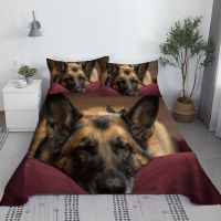 ❆❁ Pet Dog Bed Sheet Set Digital Printing German Shepherd Animal Dogs Polyester Bed Flat Sheet With Pillowcase Bedding