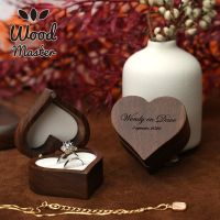 Heart-shaped Wooden Jewelry Box Proposed Jewellery Gift Case Wedding Display Jewelry Storage Organizer Earring Ring Necklace Box