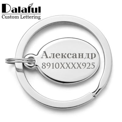 【CW】❇✘⊕  Custom Lettring Keychains Car Logo Engraved Name Personalized Keyrings Chain P010