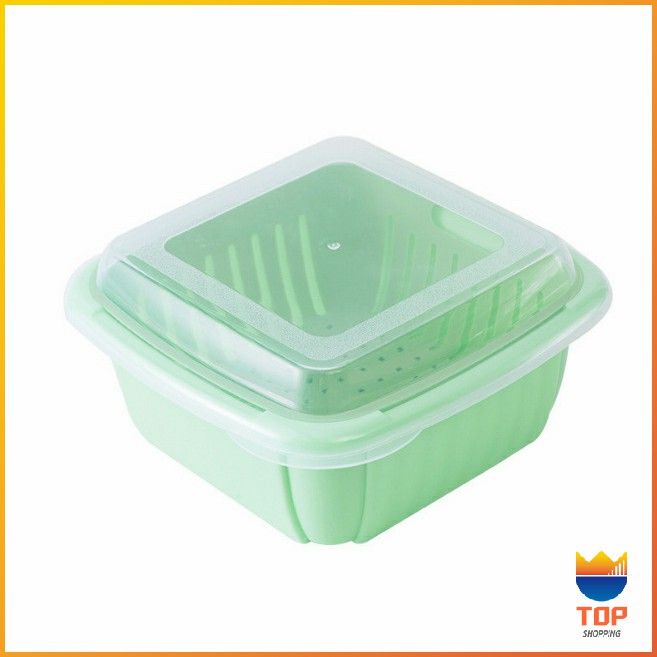 top-กล่องตะกร้า-2-ชั้น-พร้อมฝาปิด-ตะกร้าล้างอเนคประสงค์พลาสสติก-double-drain-basket