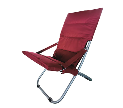 Beach folding chair indoor/outdoor size 80 x 63 x 92 cm. (maximum load capacity: 150 kg.)-Dark red