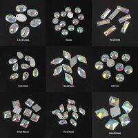 30pcs Mix Shape Sew on Rhinestones Crystals AB Trim Flat Back Sewing Crystals Glass Stones For DIY Wedding Dress Decoration