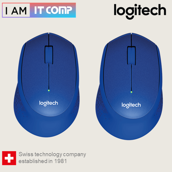 Twin Pack Logitech M331 Silent Plus Wireless Mouse Black Blue Red Lazada 7768