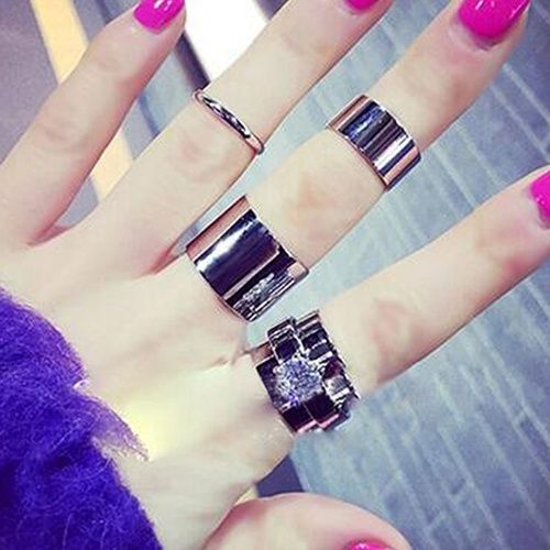 gravitational-wave-4x-women-s-punk-stack-plain-knuckle-แหวน-midi-finger-แหวนชุด