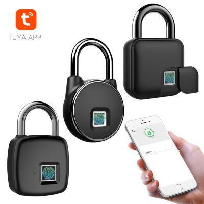 【YF】 Fingerprint Padlock Bluetooth-Compatible Lock For Tuya Smart Home Door IP65 Waterproof Keyless USB House Luggage Security Locks