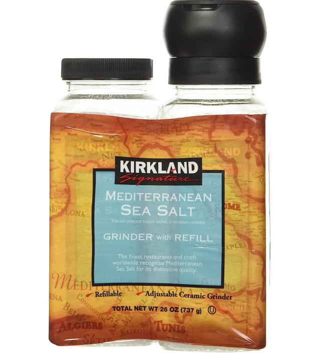 Kirkland Signature Mediterranean Sea Salt Grinder with Refill 737g