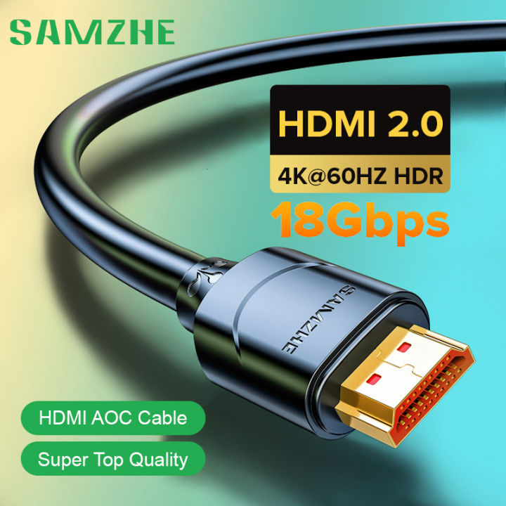 SAMZHE HDMI 2.0 Cable 4K/60Hz 18Gbps Ultra High-Speed Cable 2K/144Hz 3D 1080P HDMI to HDMI Cable for Laptop Monitor PC LCD TV HDTV PS5 Splitter Switch Projector Computer Audio