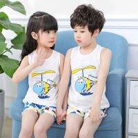 Kids Pajamas for Boys 2 3 4 5 6 7 8 Years Cotton Sleepwear Set Dinosaur Plane Pyjamas Vest+Shorts 2pcs Children Pijamas Clothing