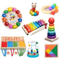 QWZ Montessori Wooden Toys Childhood Learning Toy Children Kids Baby Colorful Wooden Blocks Enlightenment Educational Toy