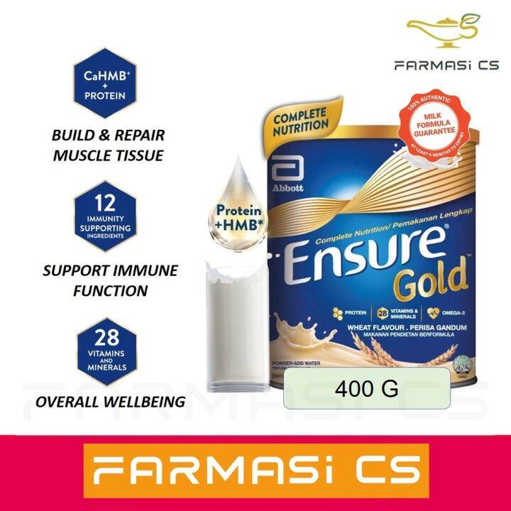 new Clearance Abbott Ensure Gold Wheat 400g EXP12/2023 [ HMB Calcium gluten lactose free ] Lazada