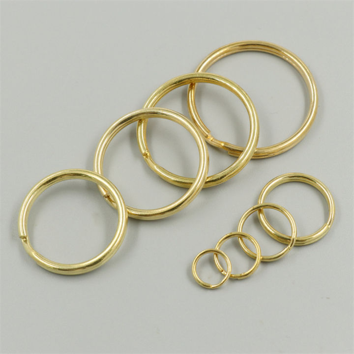 50ชิ้นอุปกรณ์ทองเหลืองแฮนด์เมดหนัง-diy-แหวนกุญแจทองแดง-caibu-หัวเข็มขัดทองแดงแหวนกุญแจทองเหลือง0000