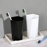 Black and White Toothbrush Cup Mouthwash Cup Bathroom Supplies Wash Cup Home Drinking Glass Couple Toothbrush Cup New