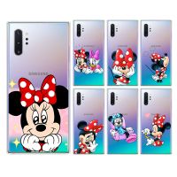 【Yellow peach flavor】 Funny Minnie LOVE สำหรับ Samsung Galaxy หมายเหตุ20 10 9 8 Plus Ultra Lite M31 M31S M10 M10S M20 M21ซิลิโคนโทรศัพท์กรณี