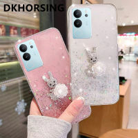 DKHORSING เคสใสรูปกระต่ายน่ารักใหม่สำหรับ VIVO V29 5G สุดหรู Vivo เคสโทรศัพท์นิ่มมีกากเพชร V29เคสลายการ์ตูน VIVOV29 5G