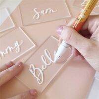 【hot】♝  50Pcs Cards Wedding Guest Names Table Seating Blank Rectangle Plates for Signs