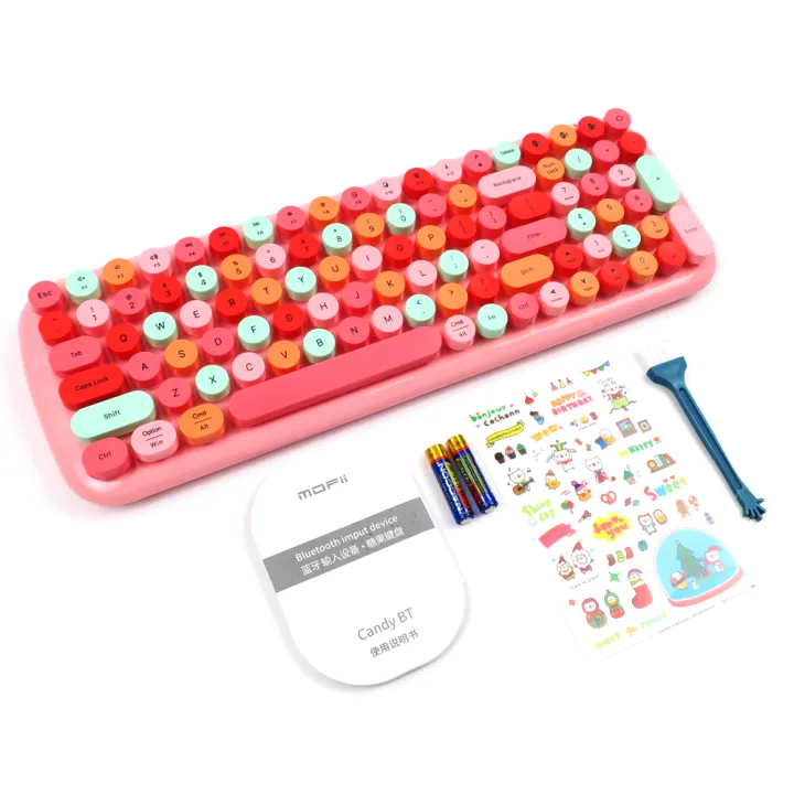 Candy BT Wireless Bluetooth Keyboard Cute Portable Gaming Keyboard for