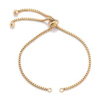 2pc 304 Stainless steel Chain Bracelet Making Slider Bracelets Making Golden 8-5/8 inch(22cm) 1.5mm Hole: 3mm