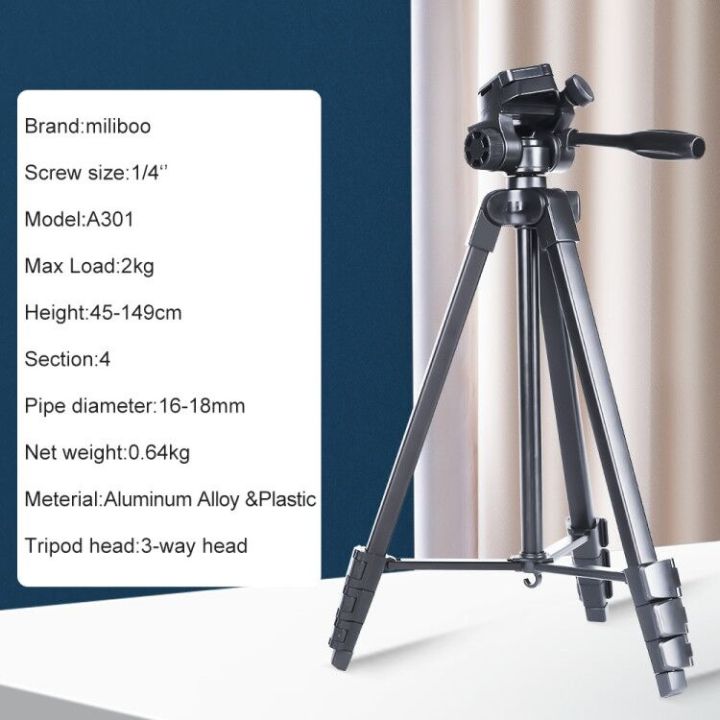 miliboo-a301-tripod-for-phone-lightweight-58inch-universal-phone-tripod-photography-video-vlog-stand-lightweight-travel-with-pho