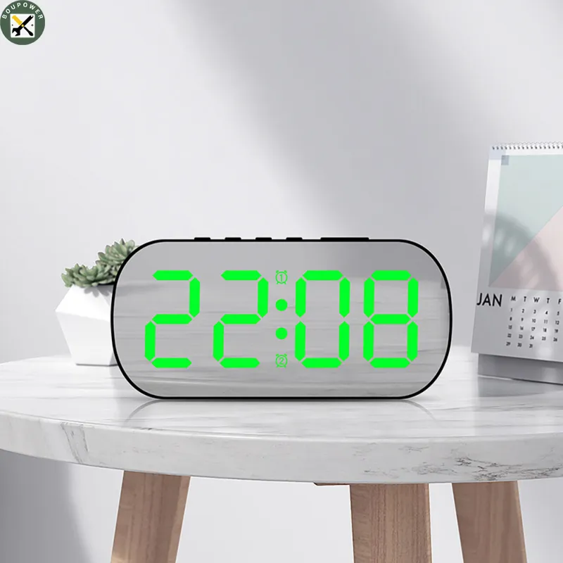 BouPower Led Digital Alarm Clock 5 Levels Adjustable Brightness ...