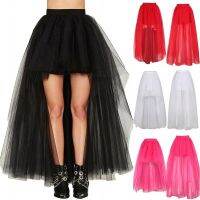 ขายดีที่สุด ioztt2023 -  สีดำ Tulle ยาว Petticoat Rockabilly 3ชั้นสูงต่ำผู้หญิง Tutu กระโปรง Underskirt Slips อุปกรณ์เสริมงานแต่งงาน2020