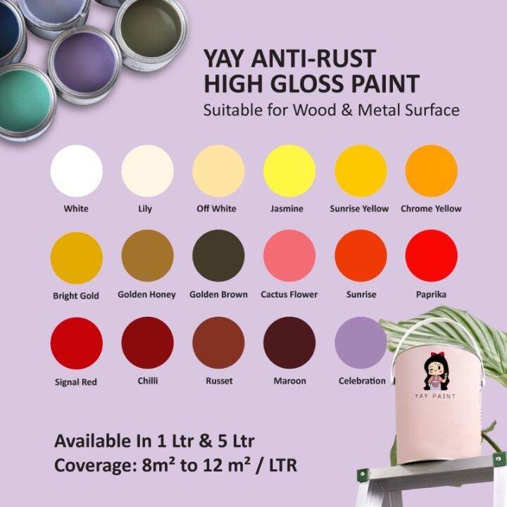 NEW 1L // 5 L YAY AntiRust HIGH Gloss Paint ( Wood Metal ) Waterproof
