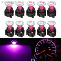 10Pcs T5 5050SMD PC74 LED Lights Purple Dashboard Gauge Instrument Auto Side Light Lamp Bulbs Twist Socket 12V Car Accessories