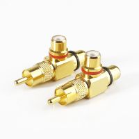 1 buah adaptor Splitter RCA lapis emas pria ke 2 wanita RCA Plug AV Video Audio T Plug RCA 3-Way Plug R Connector Jack