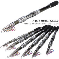 Souilang Carbon escopic 2.1-3.3m Multifunction Fishing Rod Portable Travel Spinning Fishing Pole Fishing Tackle Pesca