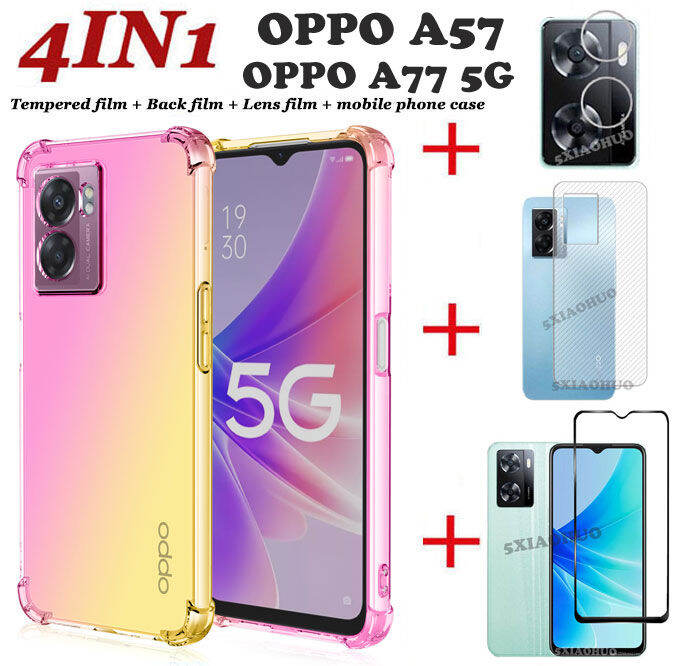 4in1-กรณีโทรศัพท์สำหรับ-oppo-a57กรณี-oppo-a77-5g-oppo-a76-a96สี่มุมวางหลักฐานกรณีโทรศัพท์-ฟิล์มกระจกนิรภัย-คาร์บอนไฟเบอร์กลับฟิล์ม-เลนส์ฟิล์ม