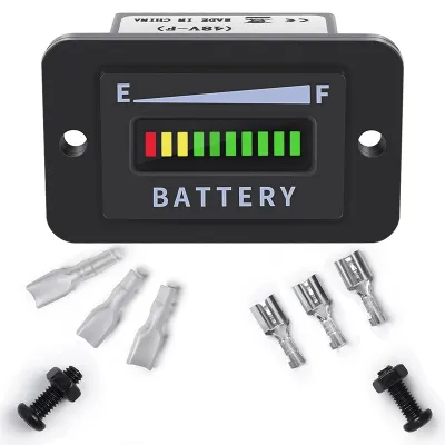 Golf Cart Battery Meter 48V LED Battery Indicator Battery Gauge Battery Level Meter IP65 for Club Car,Fork Lifts