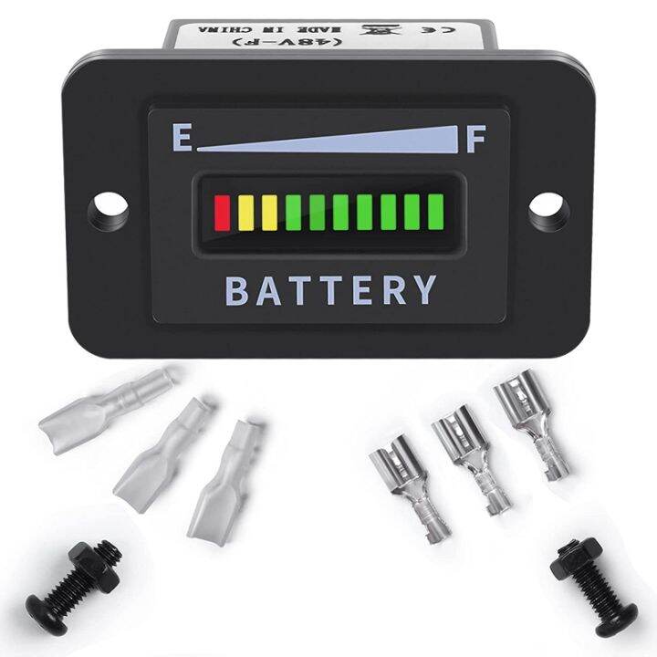 Golf Cart Battery Meter 48V LED Battery Indicator Battery Gauge Battery ...