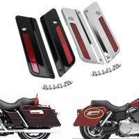 ฝาครอบสลักกระเป๋าใต้อานเอบีเอสสีดำโครเมี่ยมสำหรับรถจักรยานยนต์ Harley Touring Electra ร่อนไปตามท้องถนน Road King FLH FLR 1993-2013