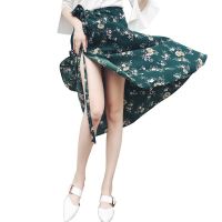 New Product WERUERUYU Floral Print Women Skirt High Waist Spring Summer Female Midi Skirts Holiday Ladies Bottoms 2020