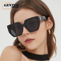 (GENTLE MOSCOT) Oversize Polygon Cool Sunglasses For Women Western UV Protection Fashion Retro Shades