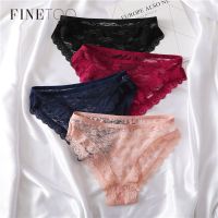 FINETOO 3pcsset y Lace Panties Women Underpants M-2XL Plus Size Lingerie Floral Low Waist Briefs Girls Underwear