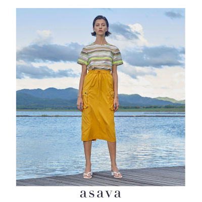 [asava aw21] Safari Skirt กระโปรง ทรงสอบ แต่งเชือกปรับขนาด
