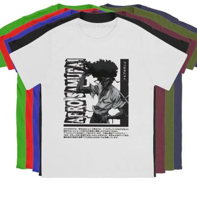 Novelty Anime Afro Samurai T-Shirts Men Summer Tops Cotton T-shirts Afro Samurai Mr. Noshi Okazaki Men Graphic Tee Shirt Classic
