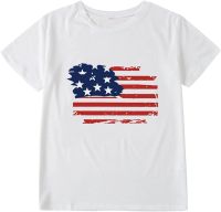 Kid Toddler Shirts 4th of July 3D Graphic Printed Tees Boys Girls Novelty Fashion Short Sleeve T (White, 10-12 Years)