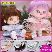 JIYAN2866 1Set/1pair สวมใส่สบายๆ เสื้อผ้าตุ๊กตาผ้า รูปแบบทางวิชาการ แฟชั่นสำหรับผู้หญิง ชุดเดรสเสื้อยืด ของใหม่ รองเท้าตุ๊กตา ตุ๊กตายัดไส้ผ้าฝ้าย20ซม.