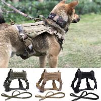 Waterproof Military Tactical Dog Harness Pet Training Dog Vest Adjustable Metal Buckle Thickening Material Medium Large Dog Vest Collars