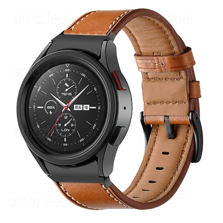 ขายดี-สายหนังสำหรับนาฬิกา-samsung-galaxy-watch-5-4-44มม-40มม-galaxy-watch-4แบบคลาสสิก42มม-46มม-ไม่มีช่องว่างแถบตัวแปลงปลายโค้ง